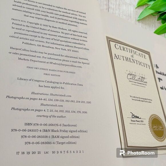 Pretty Happy by Kate Hudson (2016,HC,1st Ed.) SIGNED Certificate of Authenticity - Picture 2 of 4